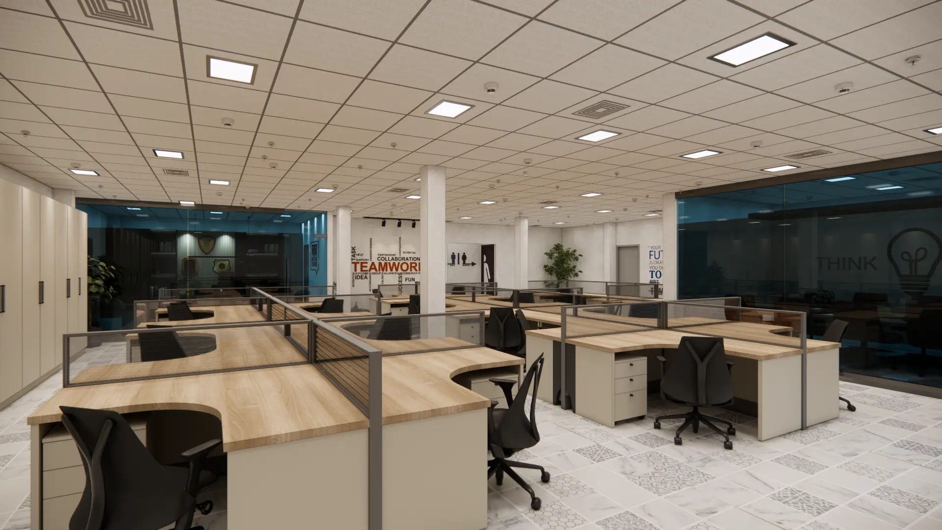 corporate office interior done by eps interior industries in oragadam-chennai