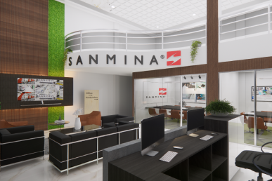 sanmina corporate office head quarters interior done by eps interior industries in tambaram