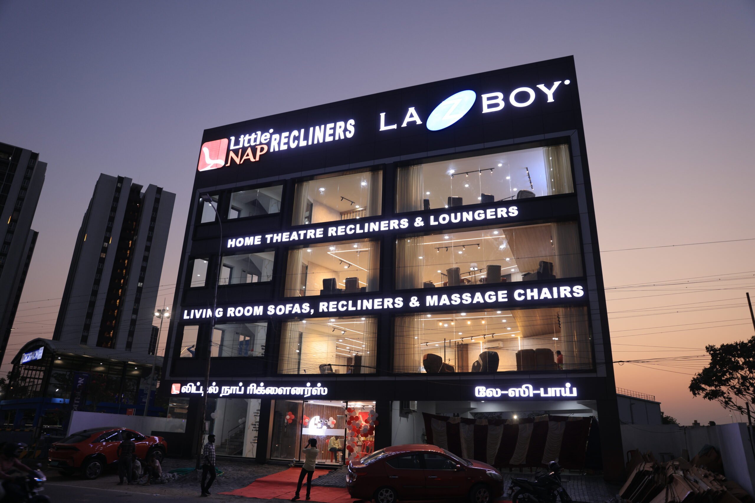 little nap recliners brand showroom exterior elevation ambattur